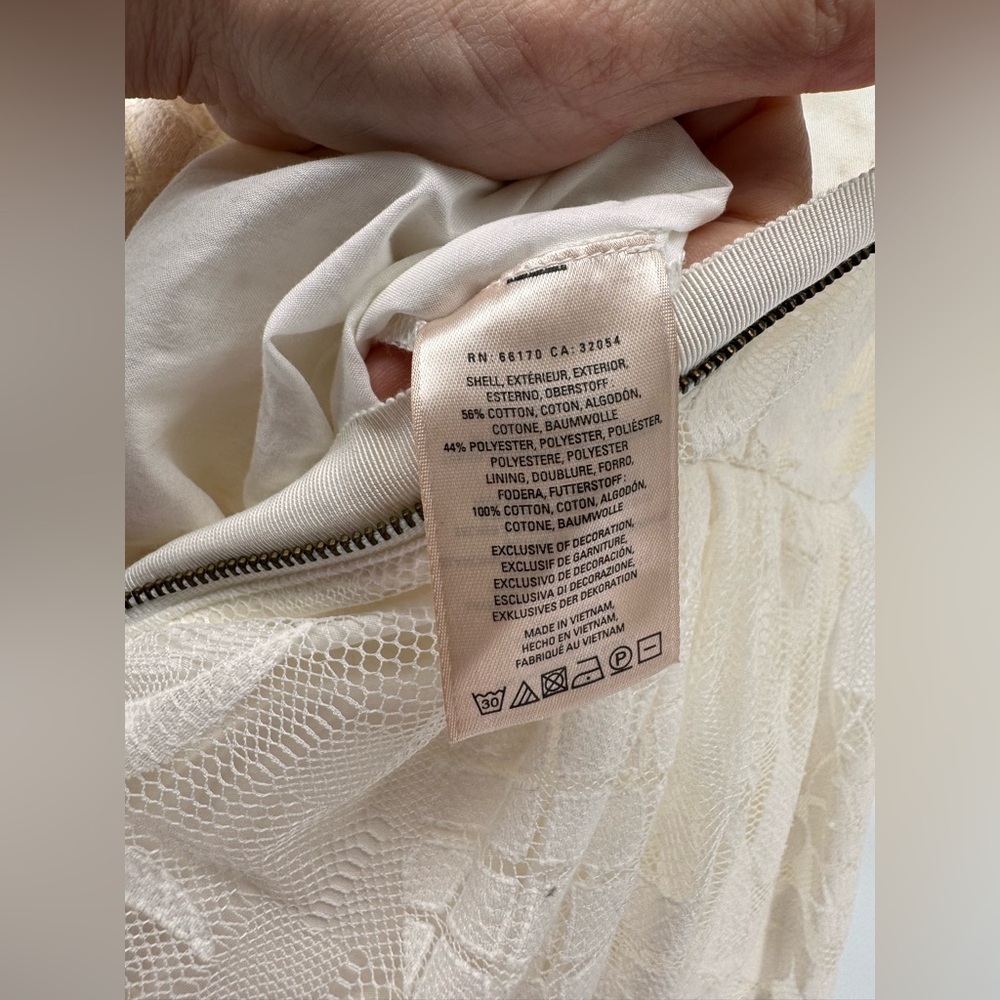 Anthropology White Pineapple Dress Sz. 4 - Picture 8 of 10